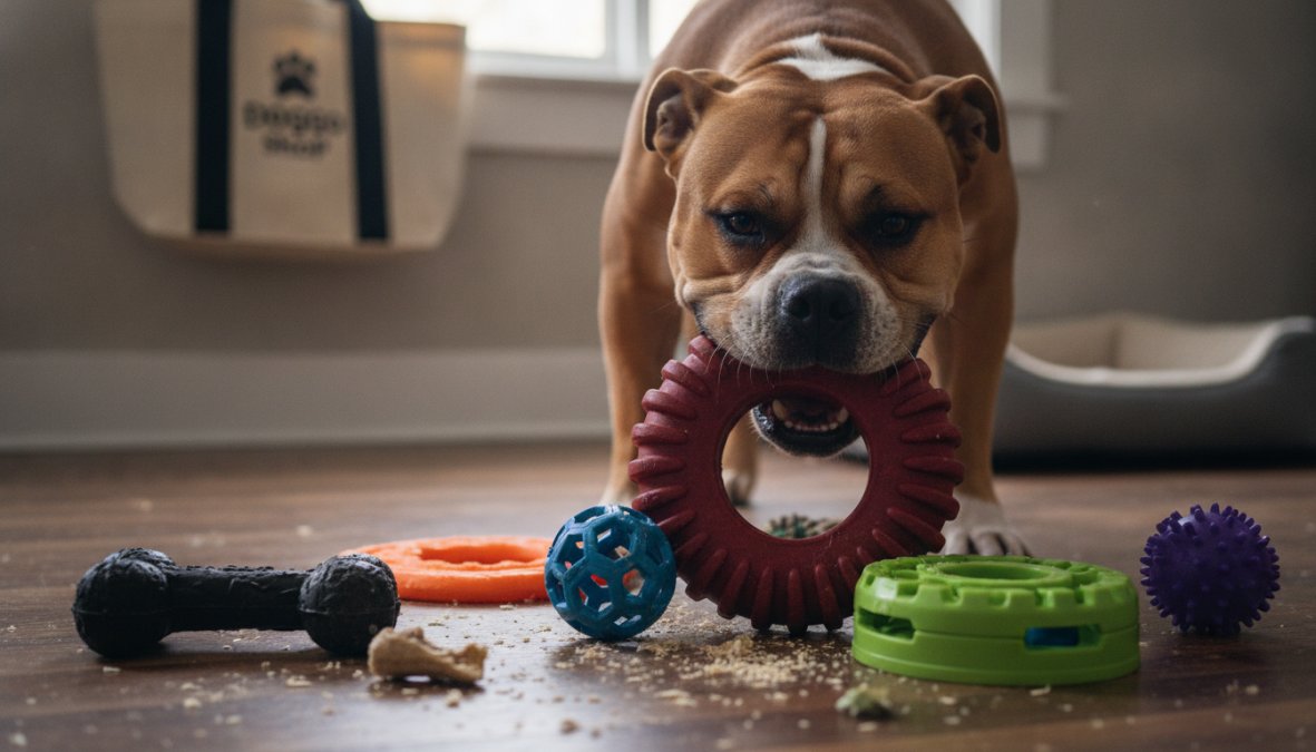 Professional illustration showing best chew toys for aggressive chewers