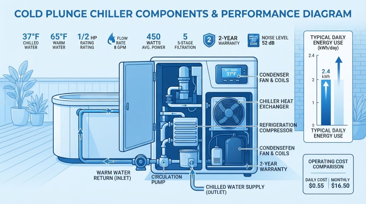 Professional illustration showing best cold plunge