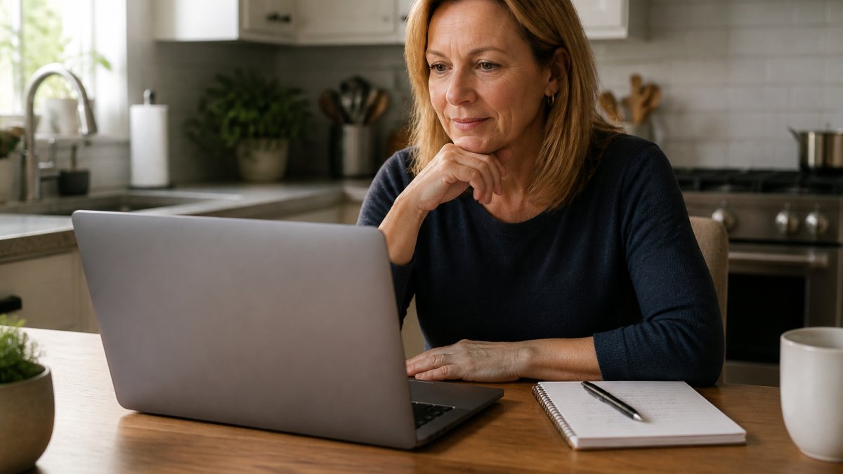 Woman reviewing a comparison checklist to select a provider for compounded semaglutide treatment