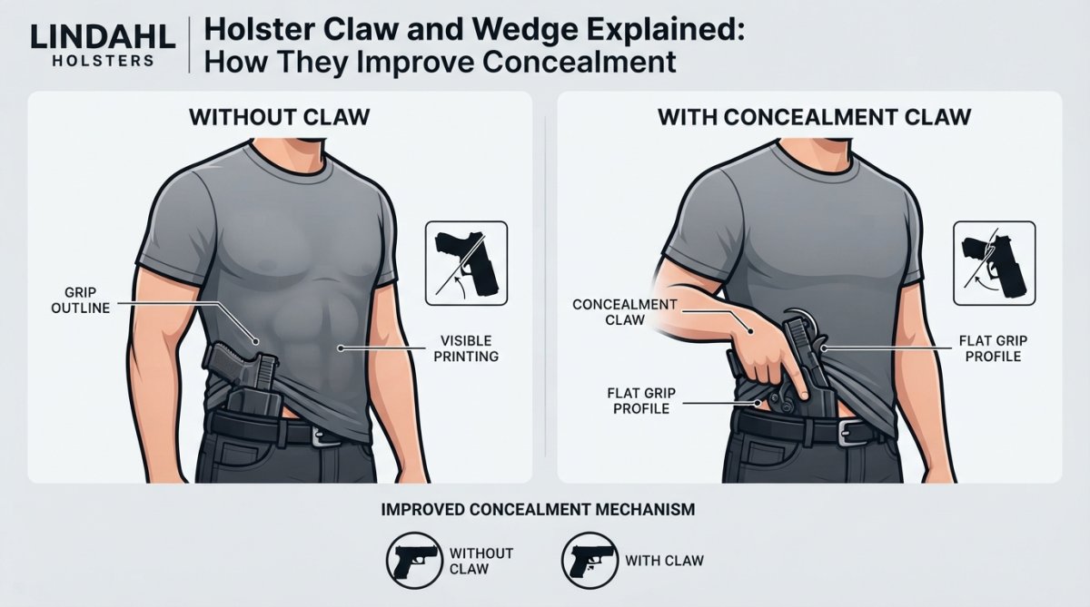 Professional illustration showing custom kydex holster