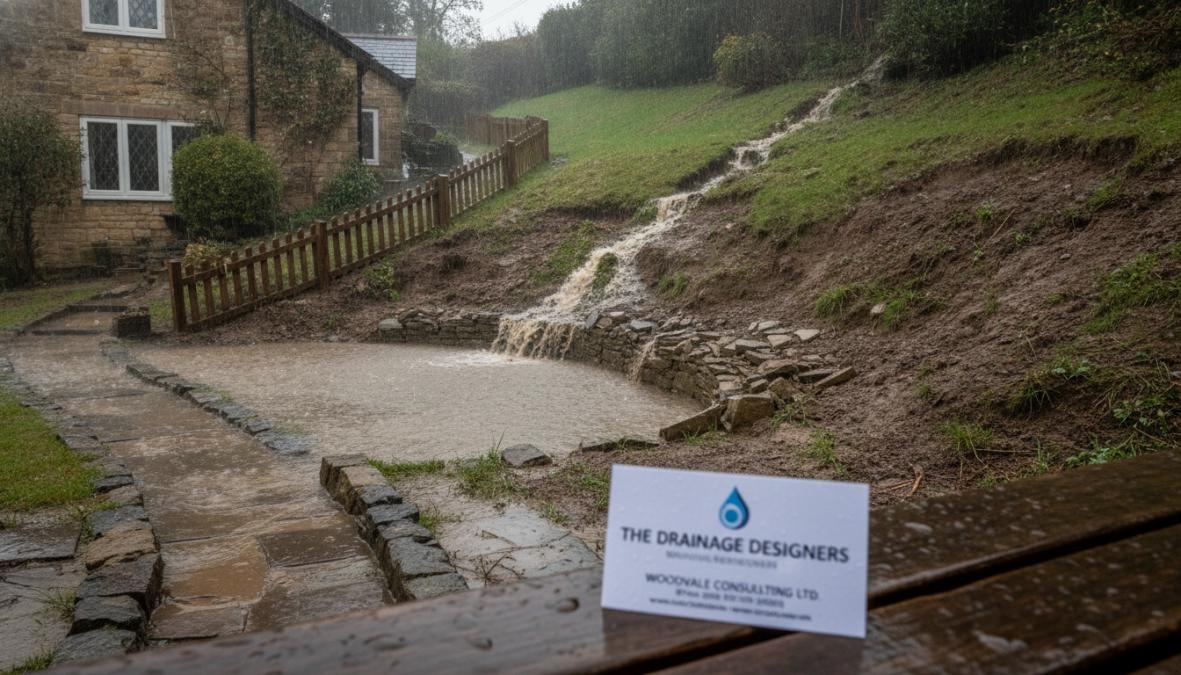 Professional illustration showing best drainage solutions for sloped sites
