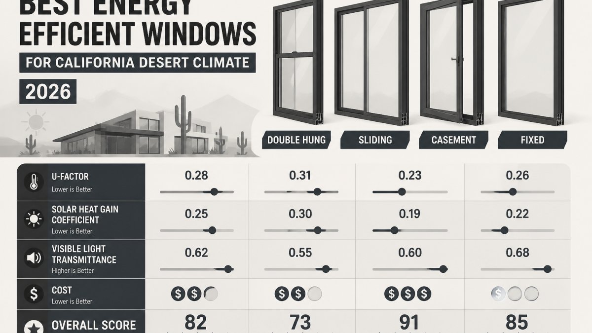 Best Energy Efficient Windows for California Desert Climate 2026