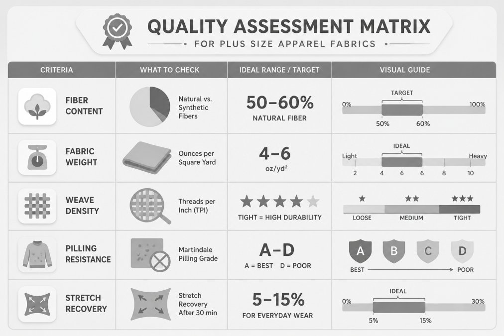 Step-by-step visual guide for Quality for fabrics for plus size apparel