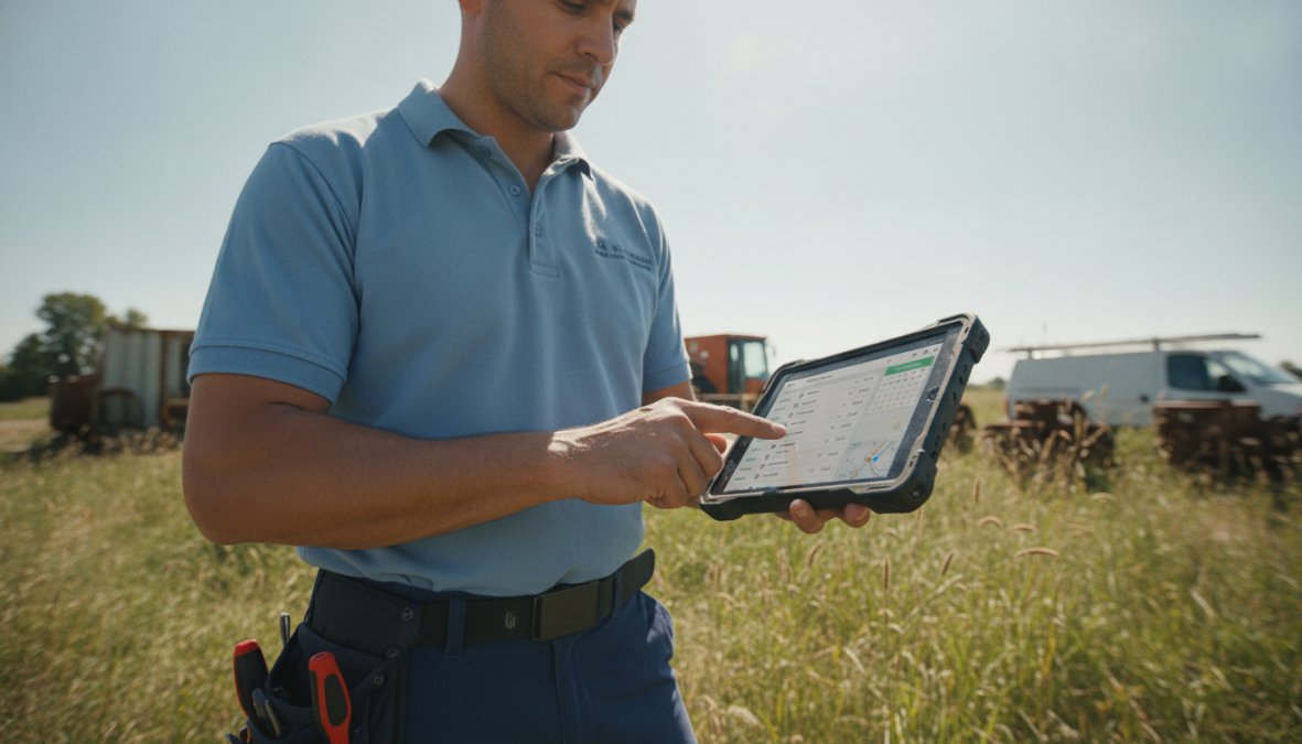 Professional illustration showing best field service software for small businesses
