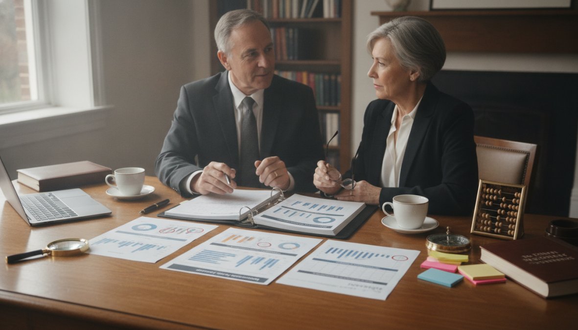 Step-by-step visual guide for financial and advisor and client concepts for financial advisors for retirement planning