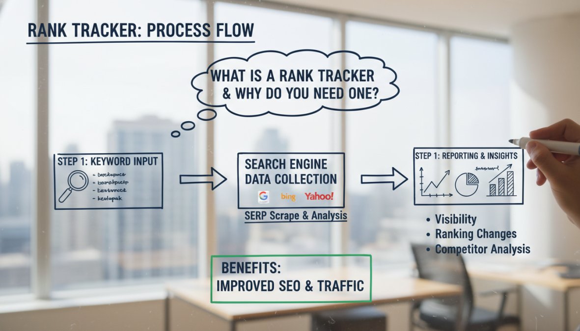 Flowchart illustrating the decision-making process for choosing between a free and paid rank tracker based on the evaluation checklist factors
