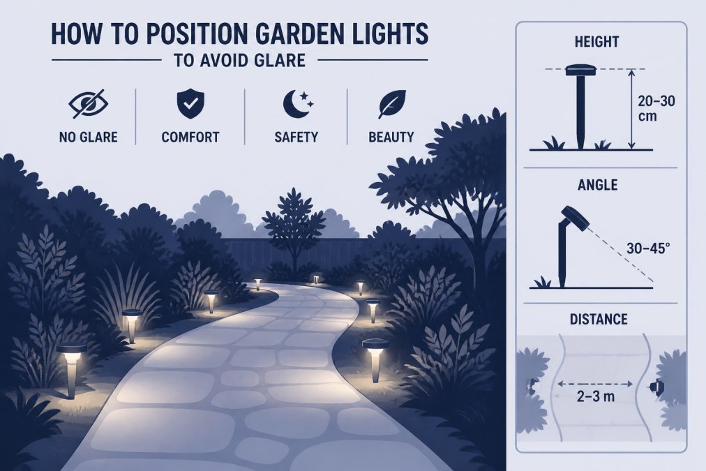 Step-by-step visual guide for best garden lighting for glare