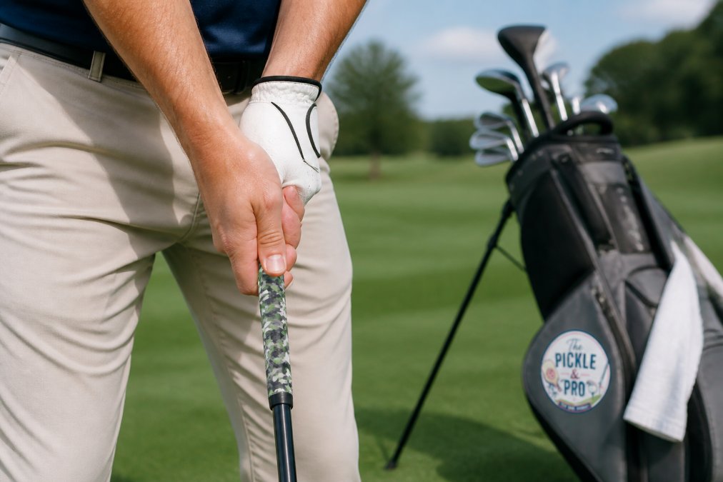 Infographic showing how custom camo grips are the best golf accessories for improving game performance and style