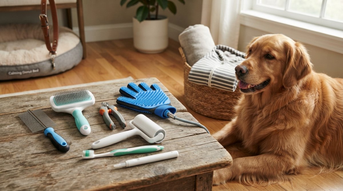 Software tools interface for Close, Golden Retriever for best grooming tools for thick fur