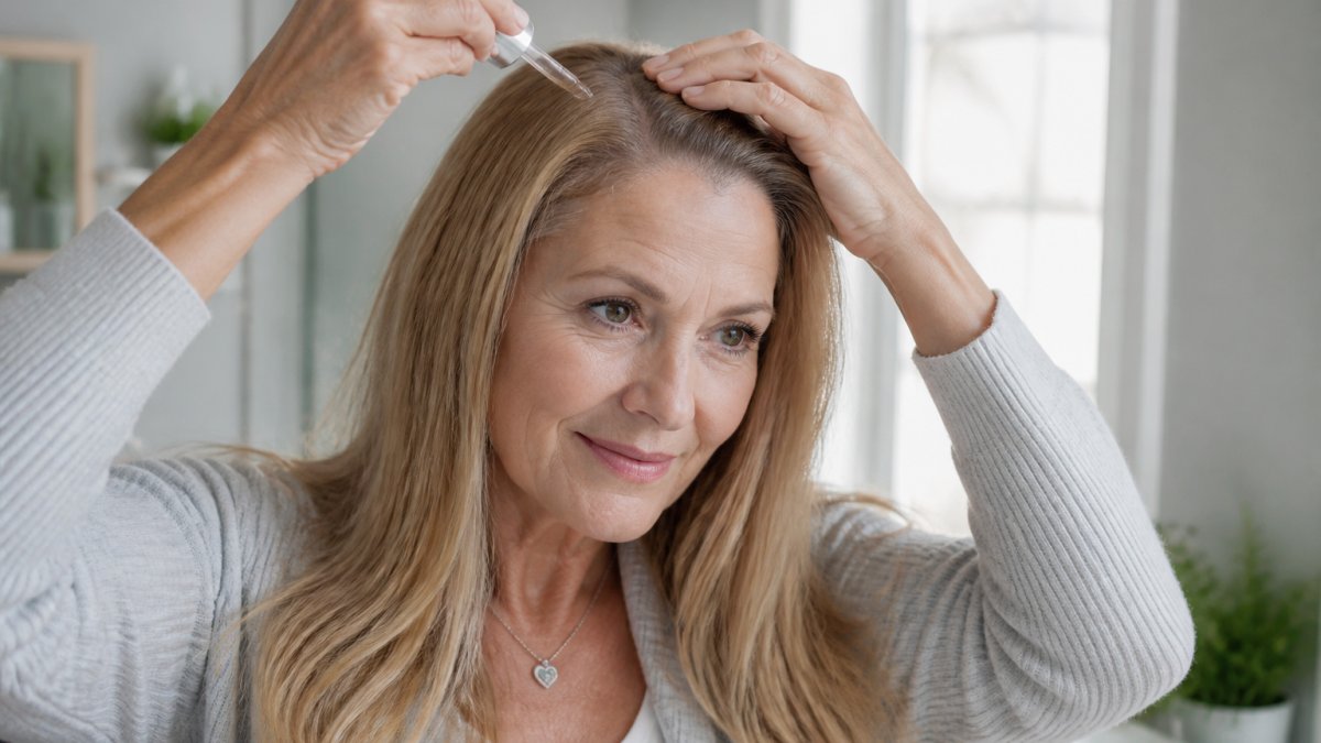 Step-by-step guide on applying scalp moisturizer to maintain the best hair extensions for fine aging hair