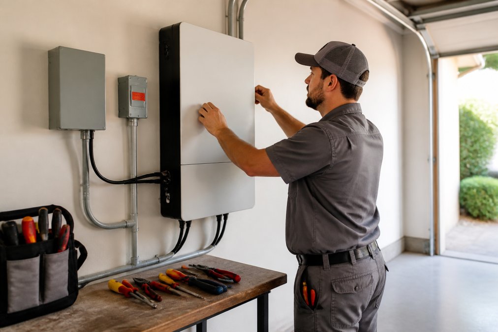 Software tools interface for licensed and electrician and gray concepts for home energy storage