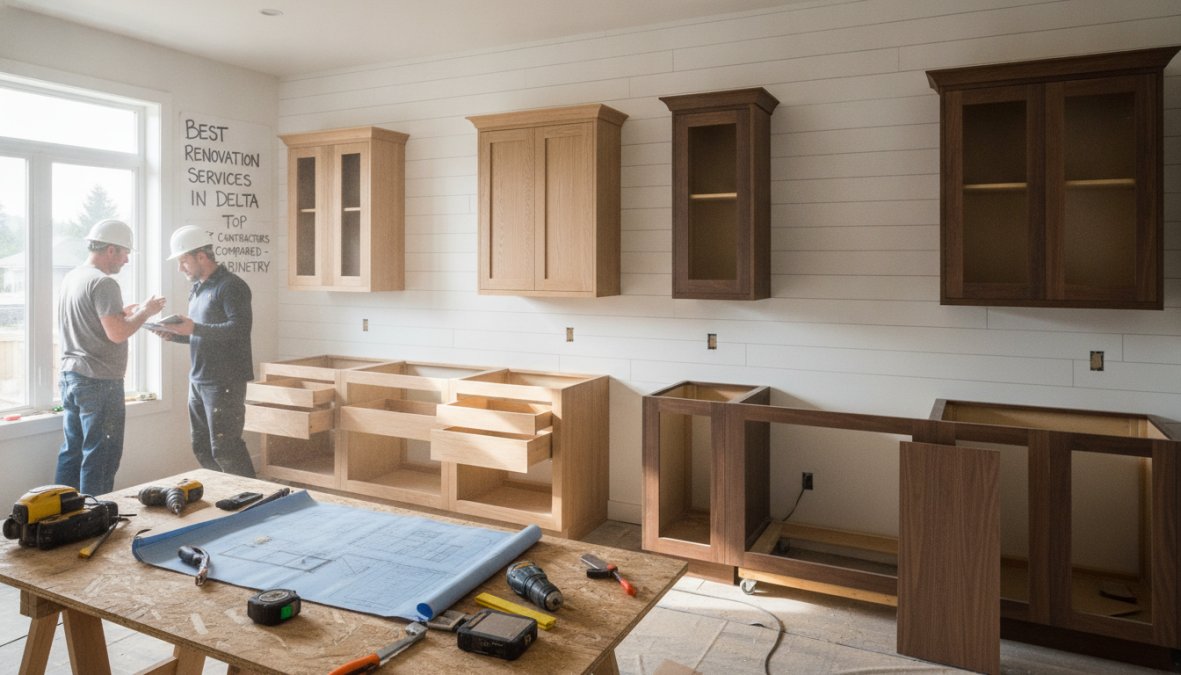 Professional illustration showing renovation and professional and team concepts for best home renovation services in delta