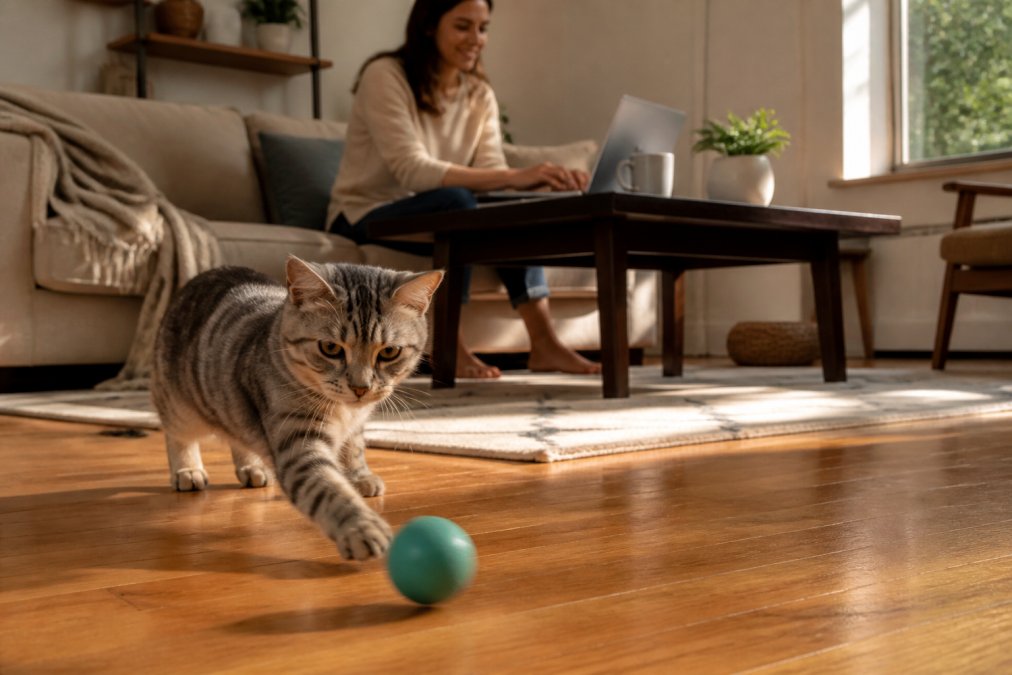 Infographic comparing features of interactive automated smart toys for pets in 2026