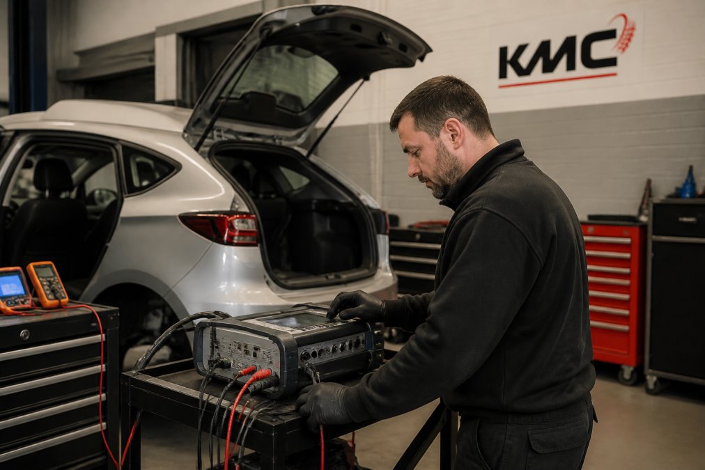 Professional illustration showing Experienced for hybrid vehicle diagnostic tools