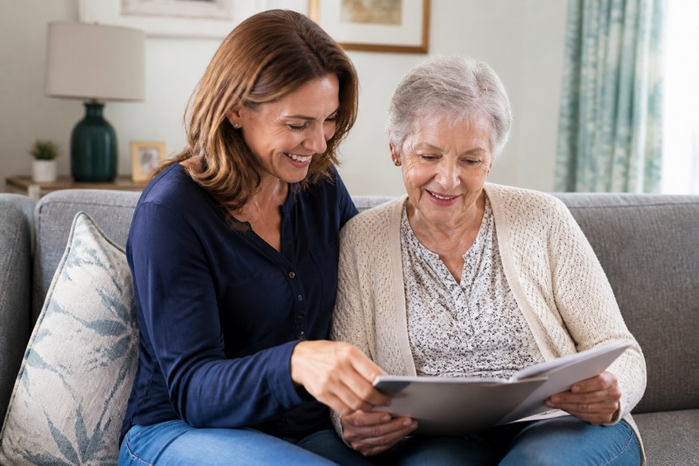 Professional illustration showing in-home care alpharetta