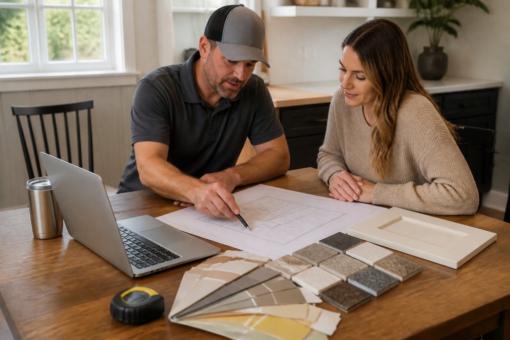 Flowchart of steps to vet the best kitchen remodeling companies in Chapel Hill using contractor blueprints
