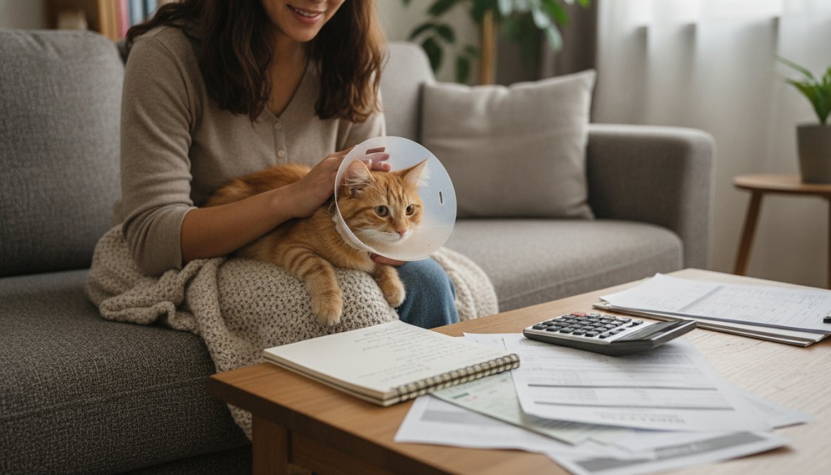 Professional illustration showing home and pet and owner concepts for best low cost surgery clinic