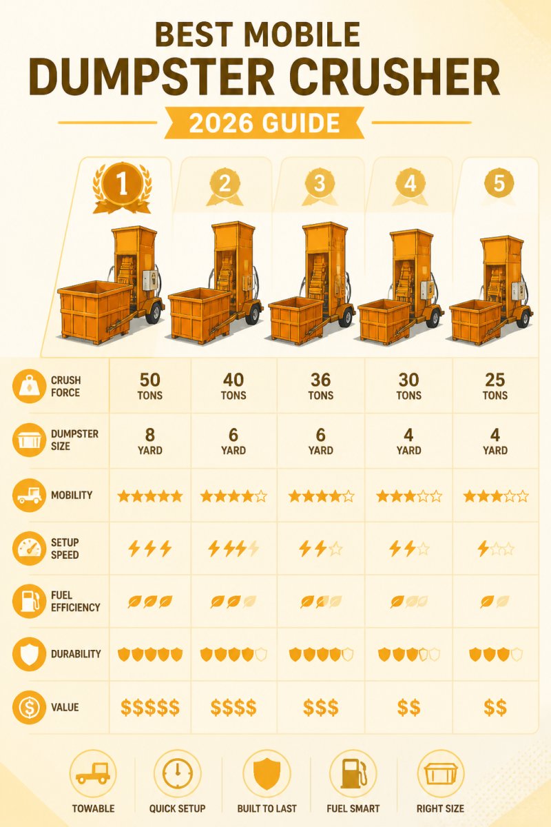 Best Mobile Dumpster Crusher for Business: 2026 Guide