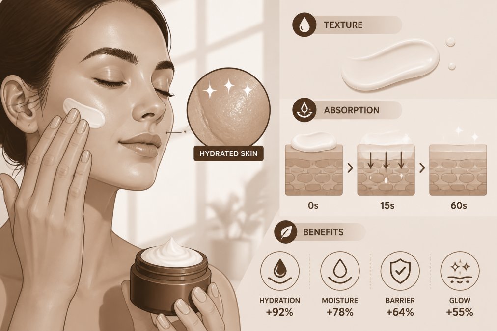 Professional illustration showing best moisture cream