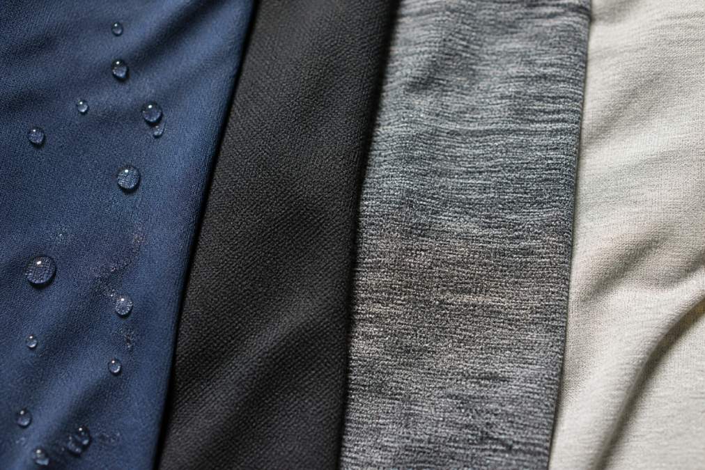 Professional illustration showing best moisture wicking fabrics for weightlifting