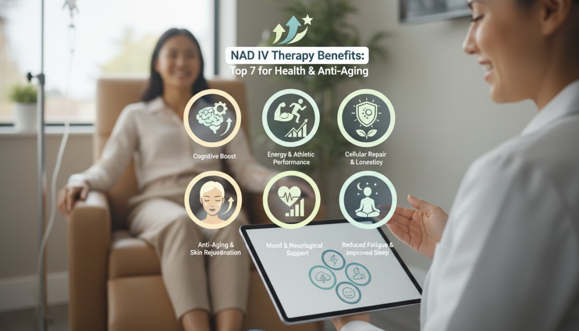 Diagram illustrating how NAD+ supports cellular repair and energy production within mitochondria, highlighting the roles of sirtuins and ATP