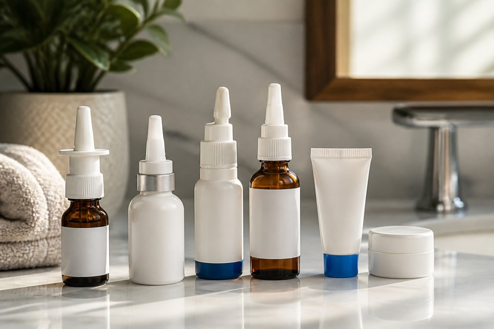 Professional illustration showing Close for best nasal spray for dry nose relief