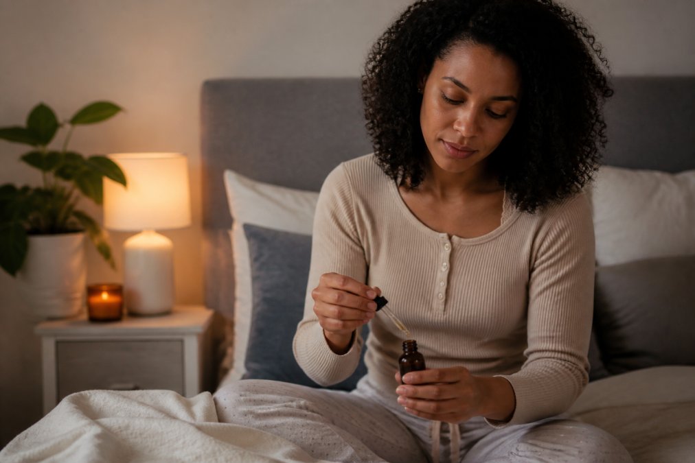 Professional illustration showing Person for natural sleep aids