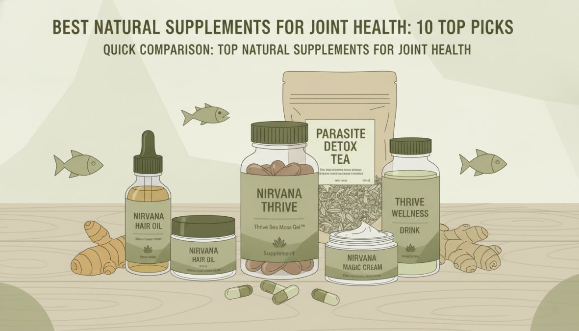 Close-up of various supplement bottles and capsules arranged on a wooden table with fresh turmeric root, ginger, and omega-3 rich fish nearby