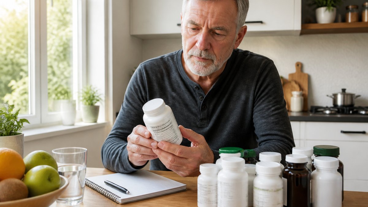 Infographic illustrating a step-by-step process for evaluating and selecting natural supplement labels.