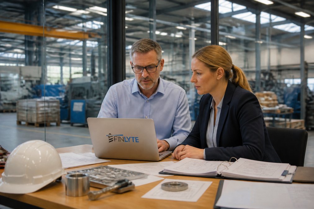 Manufacturing CFO and operations manager reviewing plans with the best NetSuite partner for manufacturing