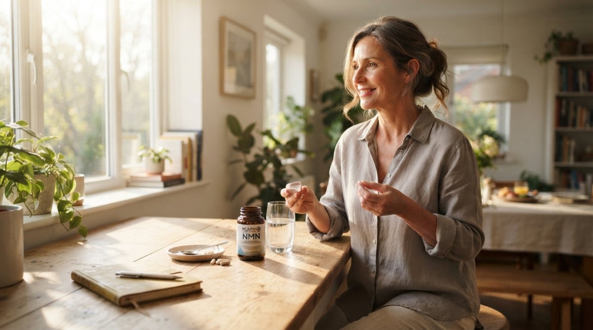 Professional illustration showing Person for best NMN supplement