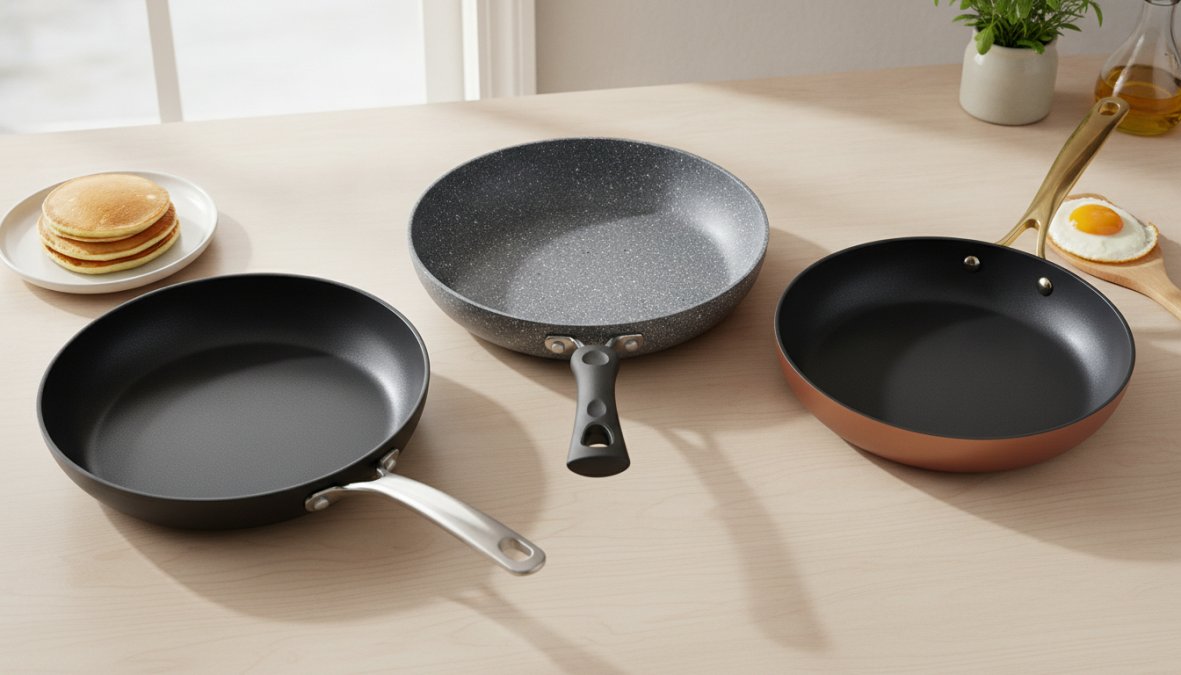 Visual comparison chart showing Overhead for best nonstick frying pans