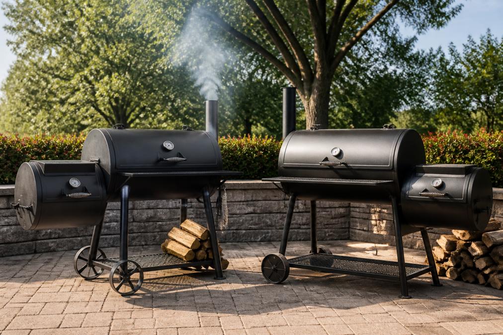 Visual comparison chart showing heavy-duty and offset and smoker concepts for offset smoker