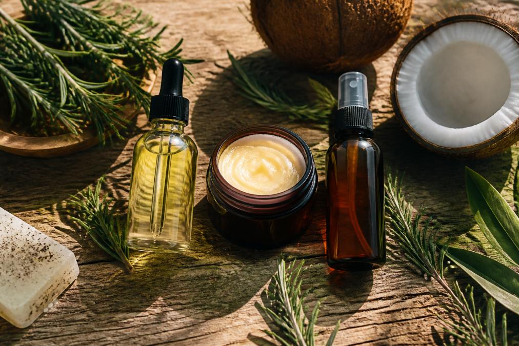 Botanical hair care products with natural oils and plant-based ingredients