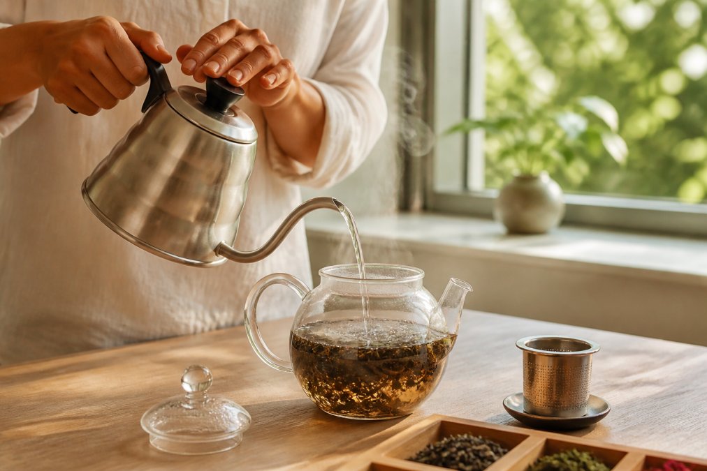 Professional illustration showing Hands for best organic tea for heart health
