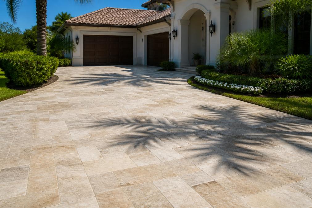 Best Pavers for Florida Driveways: 2026 Guide 2 Infographic comparing durability and heat resistance of materials for Florida driveways