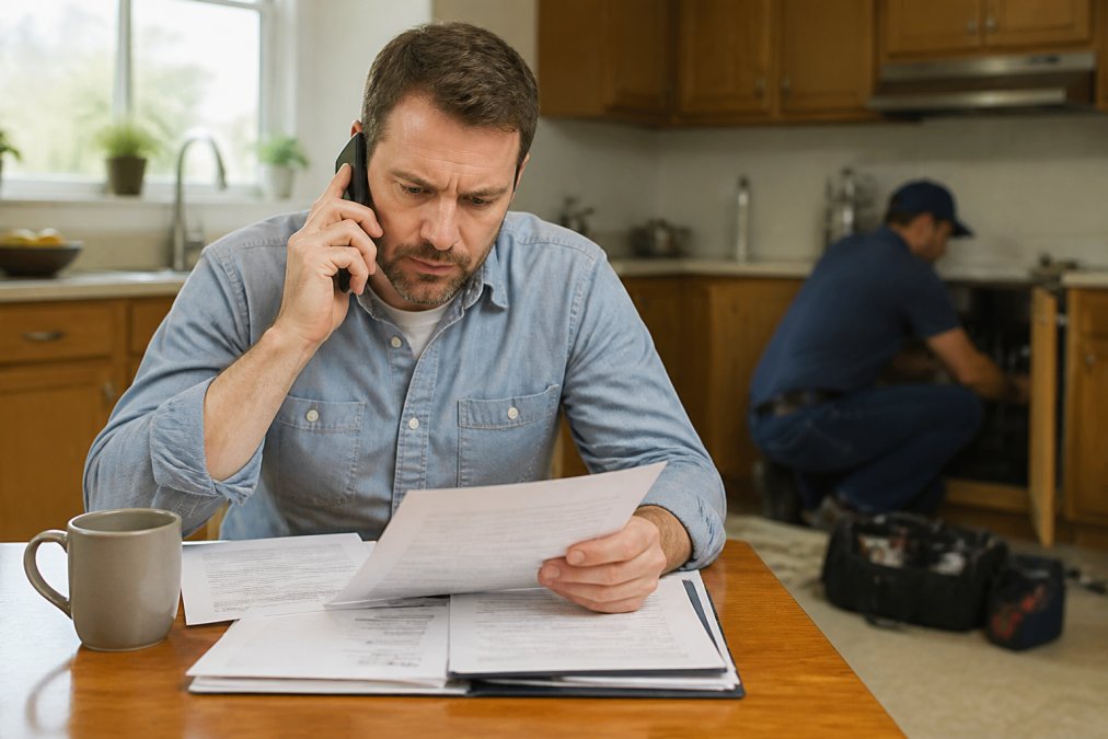 Step-by-step visual guide for plumbing warranty options