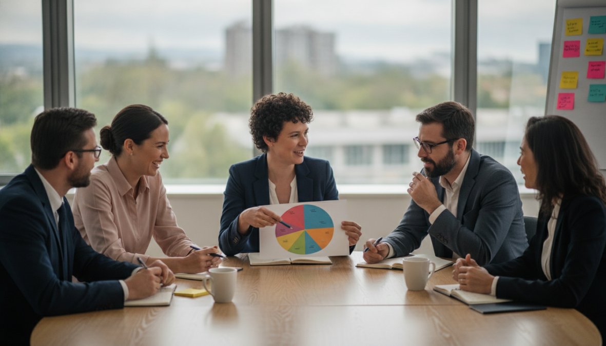 Professional illustration showing leadership behavioral workshops
