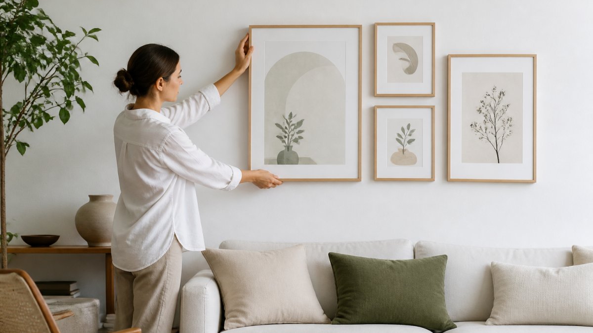 Professional demonstrating best printable art for minimalist decor technique in modern clinical setting with natural lighting