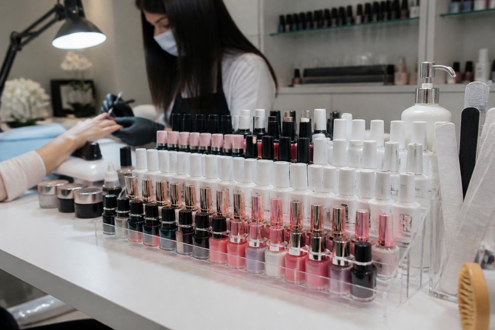 Professional illustration showing salon and nail and neatly concepts for professional nail supply
