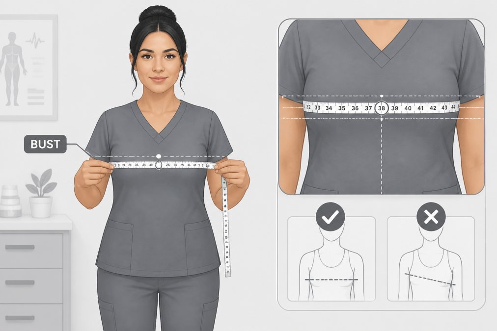 Step-by-step visual guide for best scrubs for curvy body types
