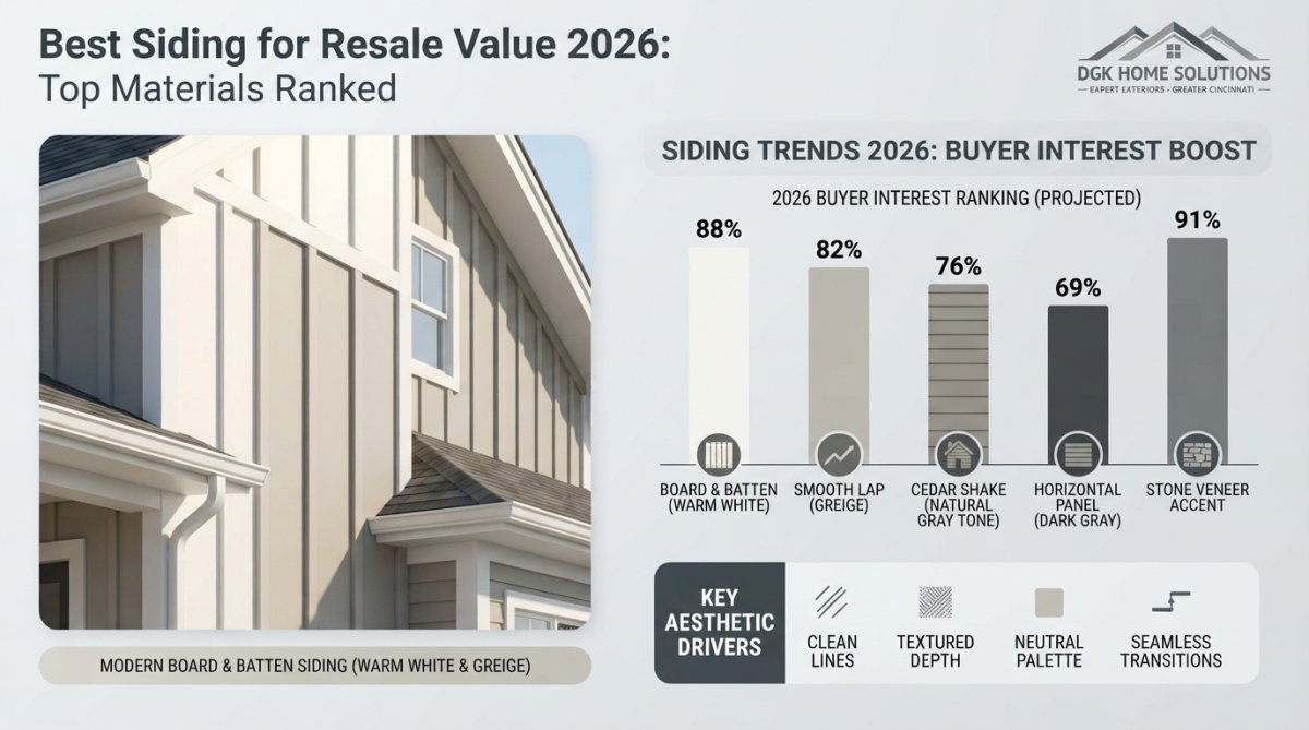 Professional illustration showing best siding for resale value 2026