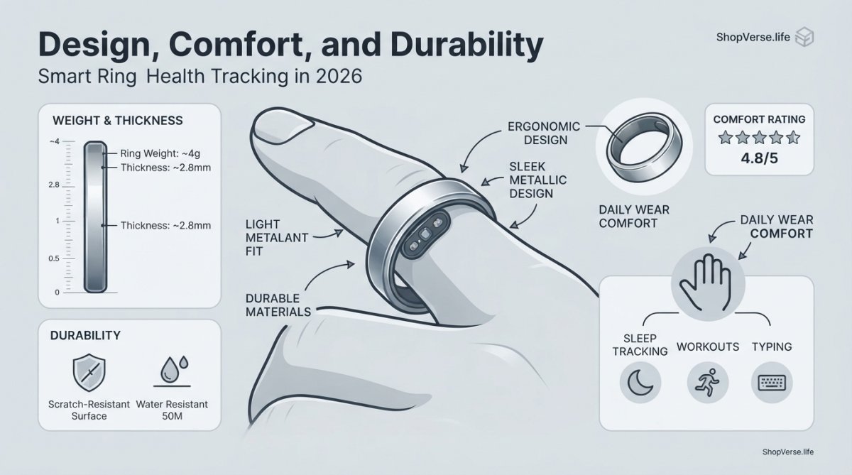 Professional illustration showing smart ring health tracking