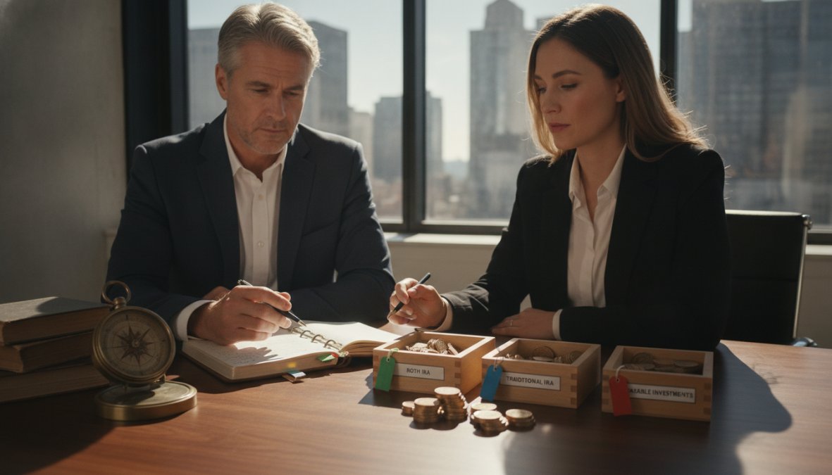 Professional illustration showing Financial for tax-free retirement