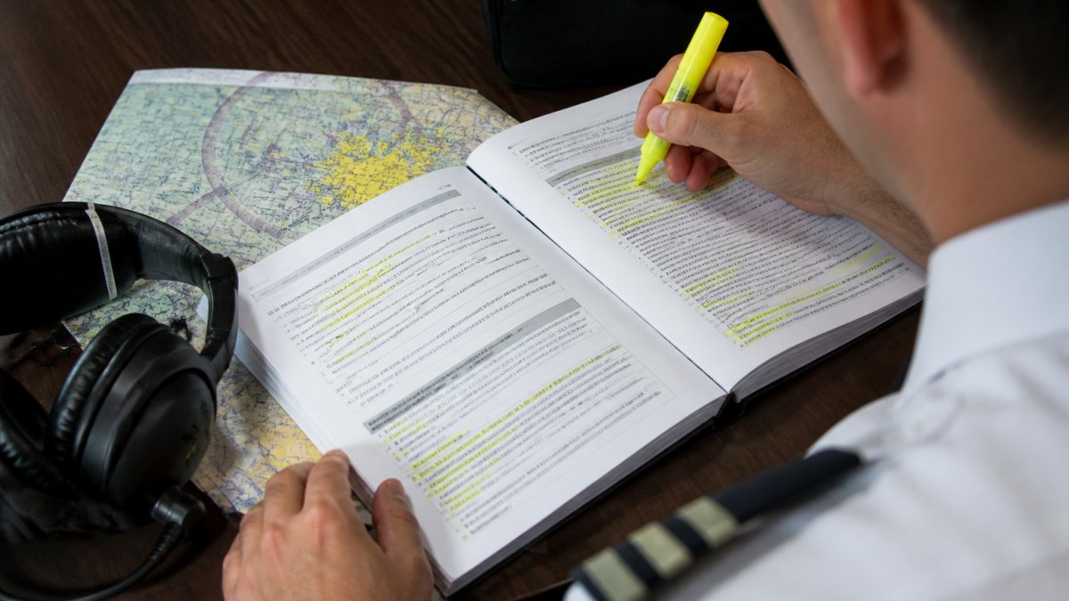 Infographic visualizing the study process for FAA oral exams using highlighted Airman Certification Standards