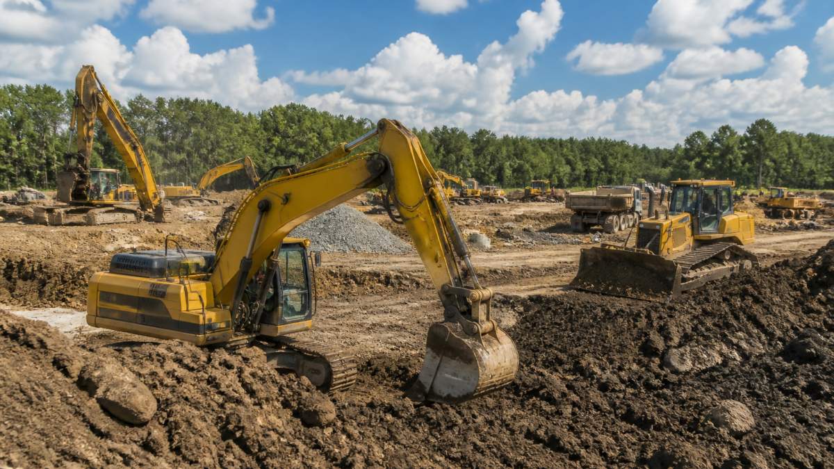 Infographic showing seasonal excavator demand and the best time of year to sell excavators during peak construction.