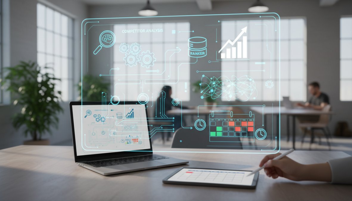 Ahrefs dashboard showing content gap analysis results