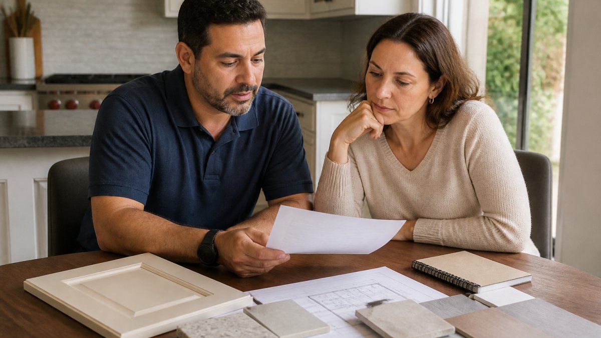 Infographic process for homeowners reviewing estimates with home remodeling companies before starting a project
