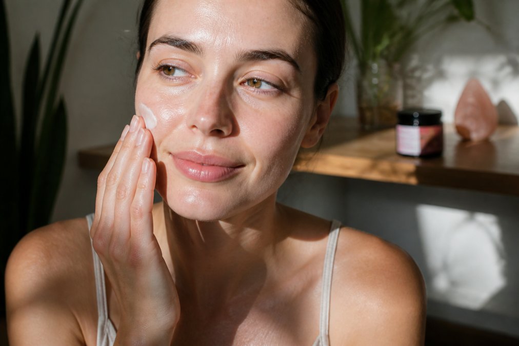 Professional illustration showing vegan face moisturiser