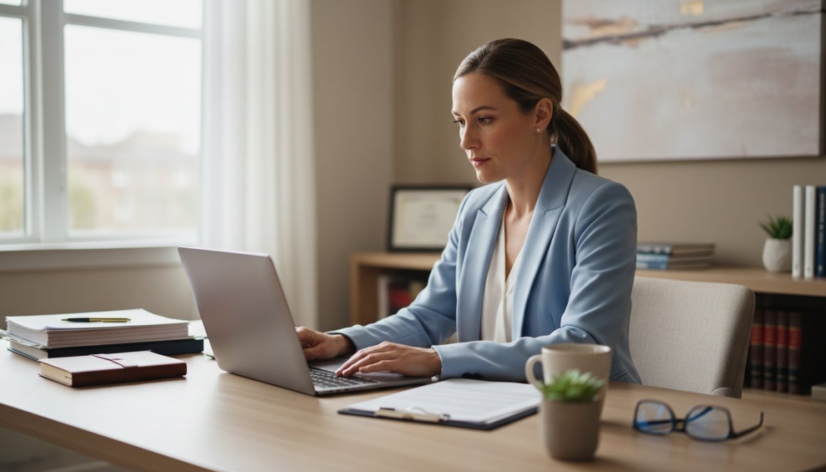 Professional illustration showing professional and attorney and reviewing concepts for best virtual legal staffing companies